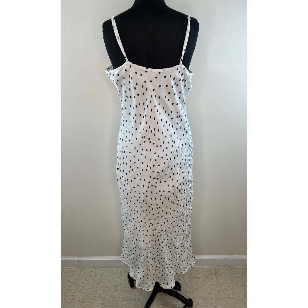 Rixo for Target White Red Ruffle Polka Dot Spaghetti Strap Maxi Dress Size L - Picture 6 of 9